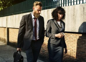 Business Relationship between business woman and business man